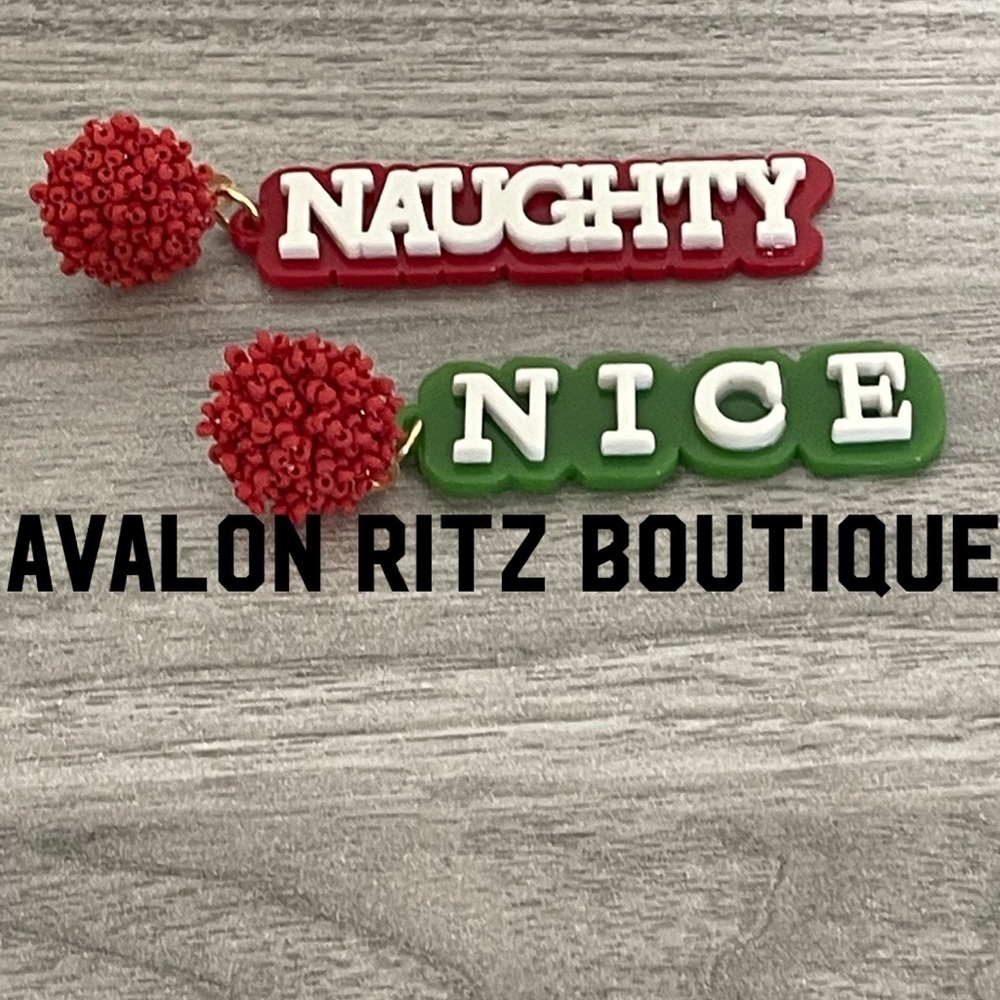 LAST ONE! Christmas NAUGHTY or NICE Earrings